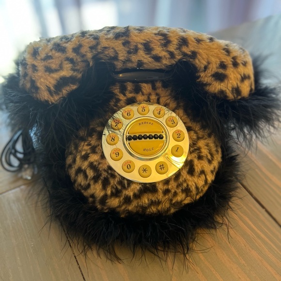 Faith Knight 90s Vintage Leopard Print Telephone - Picture 2 of 9